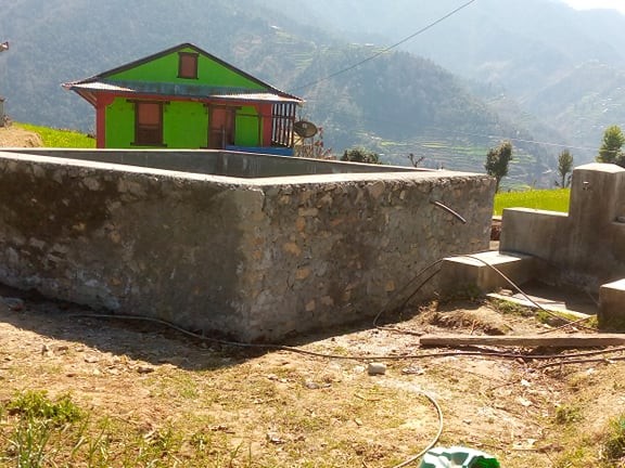 त्रिवेणि १ मा ५ वटा सिँचाइ पाेखरी निर्माण